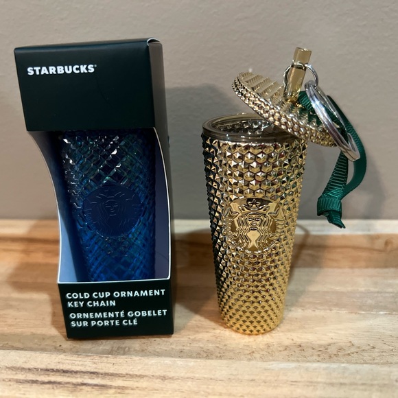 Blue Starbucks miniature cold cup ornament key chain. - Picture 1 of 1